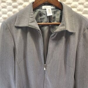 Pursuits Ltd. Women's Gray Zip Up Blazer Size 12